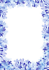Watercolor floral frame.
