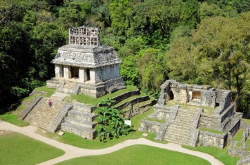 Palenque Mayan ruins temple of the Sun in Mexico