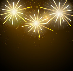 Fototapeta premium Glossy Fireworks Background Vector Illustration. EPS10