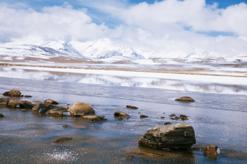 Barskoon valley in Kyrgyzstan, high Tyan Shan mountains