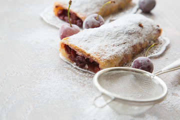 Traditional romanian and moldovan dessert with sour cherries - i