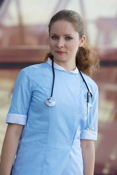 woman in medical clothing