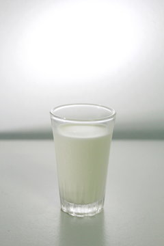 milk in small glass
