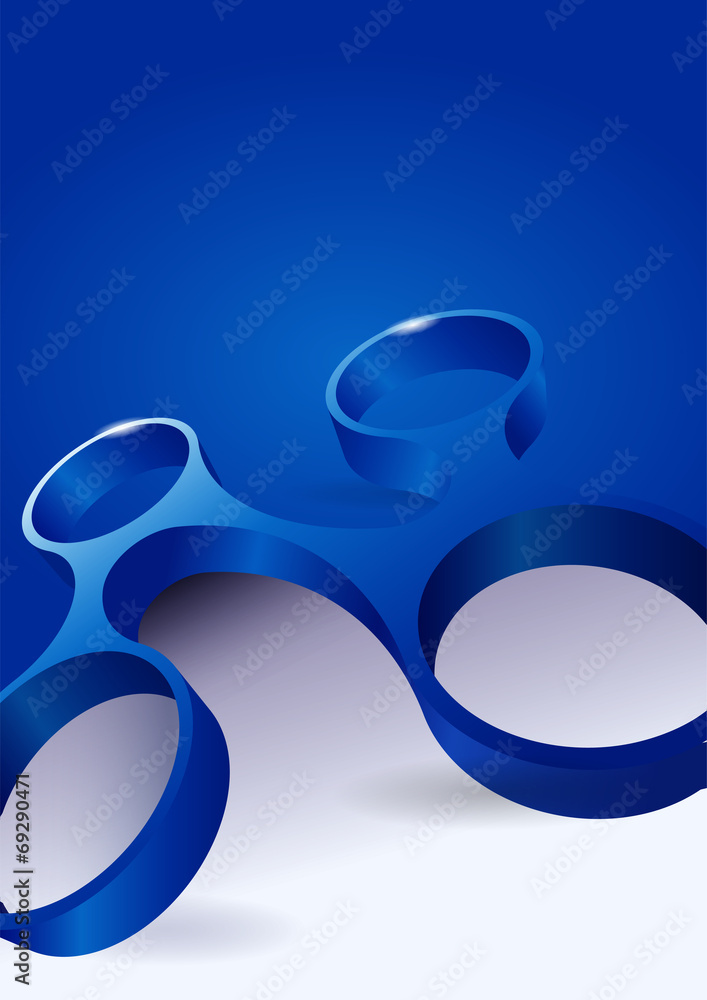 Poster vector abstract blue background with modern 3d shape