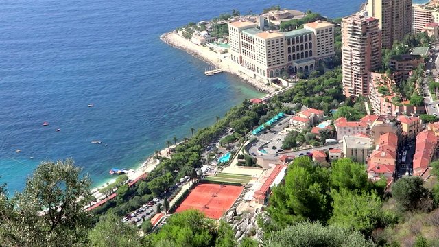 bird's eye view of montecarlo beach and tennis