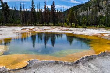Fototapeta na wymiar One of the many scenic landscapes of Yellowstone National Park,