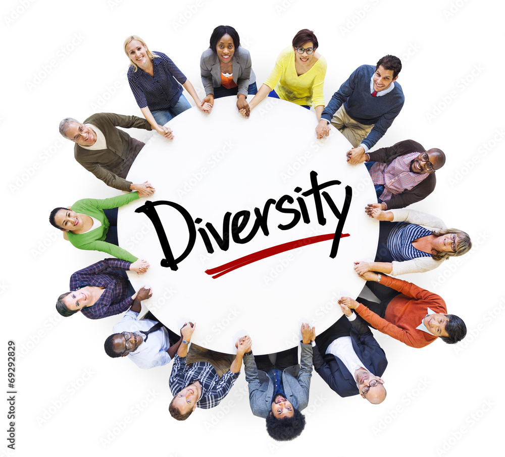 Sticker Diverse People in a Circle with Diversity Concept - Stickers