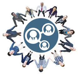 Business People Holding Hands and Connection Concepts