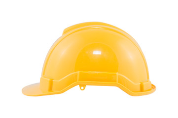 Yellow safety helmet isolated on white background