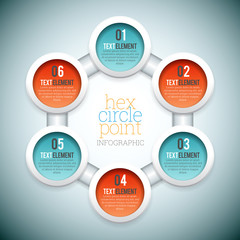 Hex Circle Point Infographic