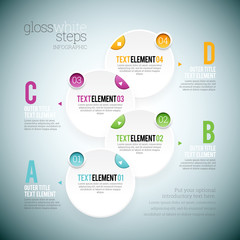 Gloss White Step Infographic
