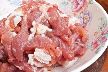 Sliced Pork Loin with Fat