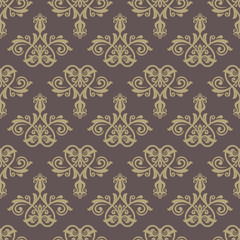 Fototapeta premium Damask Seamless Pattern. Abstract Background