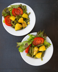 Two  plates of French string beans
