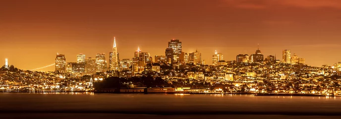 Fotobehang San Francisco skyline at night, USA. © MaciejBledowski