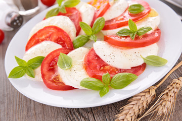 tomato, mozzarella and basil