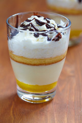 Layered dessert with lemoncello