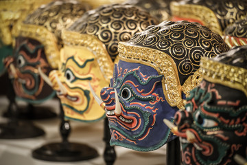 Hua Khon (Thai Traditional Mask) Used in Thai Ramayana Dance