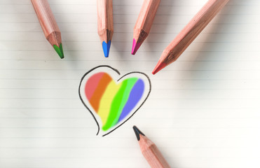 Color your heart - rainbow