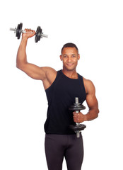 Obraz na płótnie Canvas Handsome muscled man training