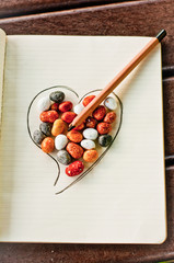 Heart, stones and pencil 1