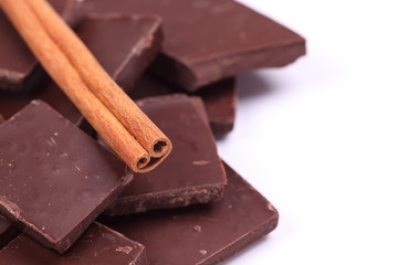 Chocolate and cinnamon stick