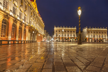 Stanislas Square at rainy evening, Nancy