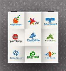 Set of web Icons and vector logo