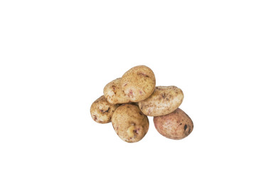 potatoes on a white background