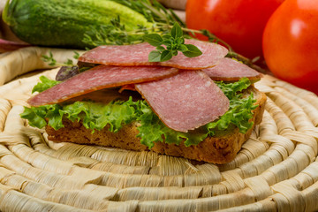 Salami sausages