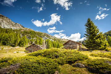 tipiche baite della Valtellina