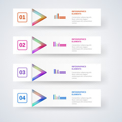 Set of number banners template