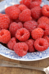 Freshly picked raspberries