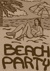 Obraz na płótnie Canvas Beach party vintage