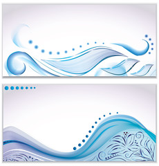 Set with beautiful flying waves