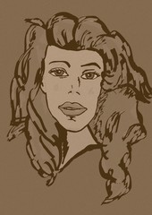 Woman sketch vintage