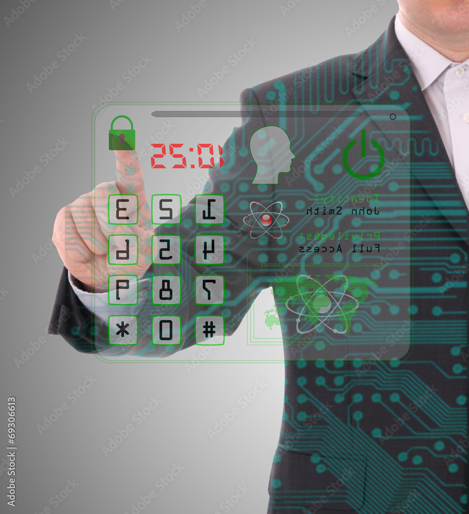 Poster concept of security and protection code .