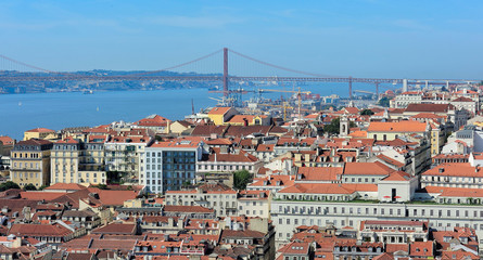 Fototapeta na wymiar view of Lisbon from the top of Rua Augusta Arch, Portugal