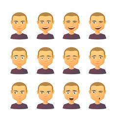 Fototapeta premium Male avatar expression set