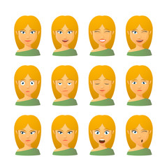 Female avatar expression set