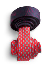 Red and blue ties isolated on white background