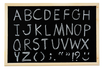 Fototapeta na wymiar Hand drawn A to Z alphabet blackboard