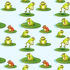 Fototapeta premium Seamless design of the frogs at the pond