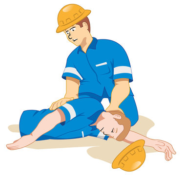 Individual employee fainting being positioned 3