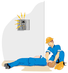 Individual employee being electrocuted and fainting 3