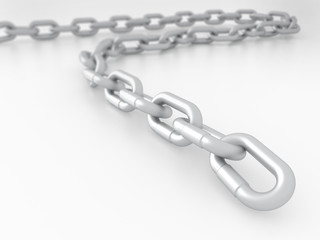 Obraz premium Fragment of links of a chain snake close up focal blur