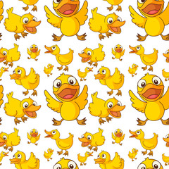Obraz premium Seamless design of ducklings