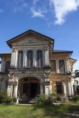 Fototapeta na wymiar Sino-Portuguese Architecture influenced building in Phuket.