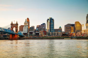 Türaufkleber Überblick über die Innenstadt von Cincinnati © andreykr