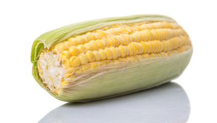 Sweet corn over white background © akulamatiau